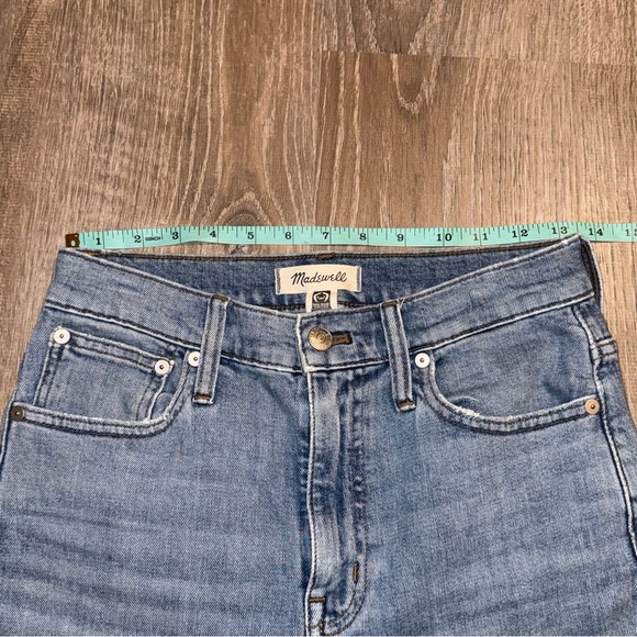 Madewell The High Rise Slim Crop Boyjean Jeans Distressed Raw Hem medium blue 24 - Picture 11 of 14